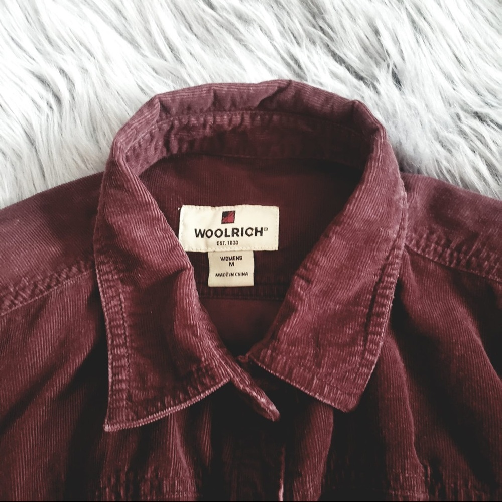 Woolrich women’s burgundy Corduroy Button up - Picture 2 of 6